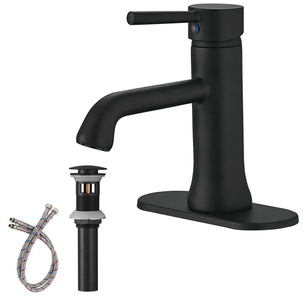 matrix decor Single Handle Single Hole Bathroom Faucet with Deckplate