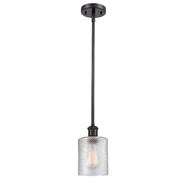 Innovations Cobbleskill 1 Light Oil Rubbed Bronze Drum Pendant Light with Clear Glass Shade