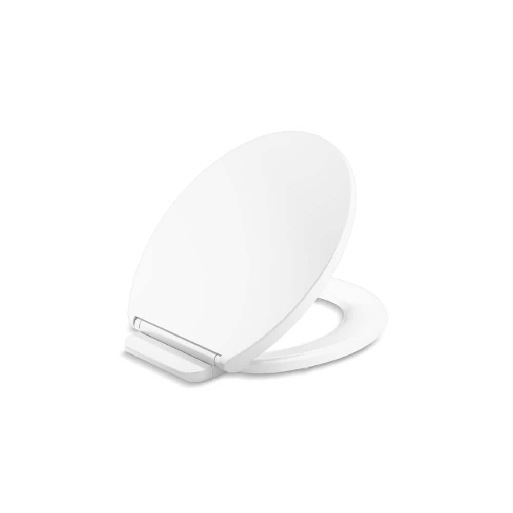 KOHLER Glissade ReadyLatch QuietClose Round Front Toilet Seat in White