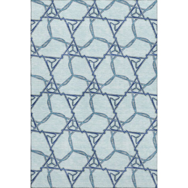Addison Rugs Mayfield Premium Machine Washable Abstract AMF959 Sky 3 ft. x 5 ft. Area Rug