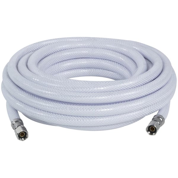 Refrigerator Icemaker Hose (20 FT) - Universal Fit to ALL Refrigerator  Brands - Icemaker Water Supply Line - ¼” x ¼” Connections - SS Refrigerator