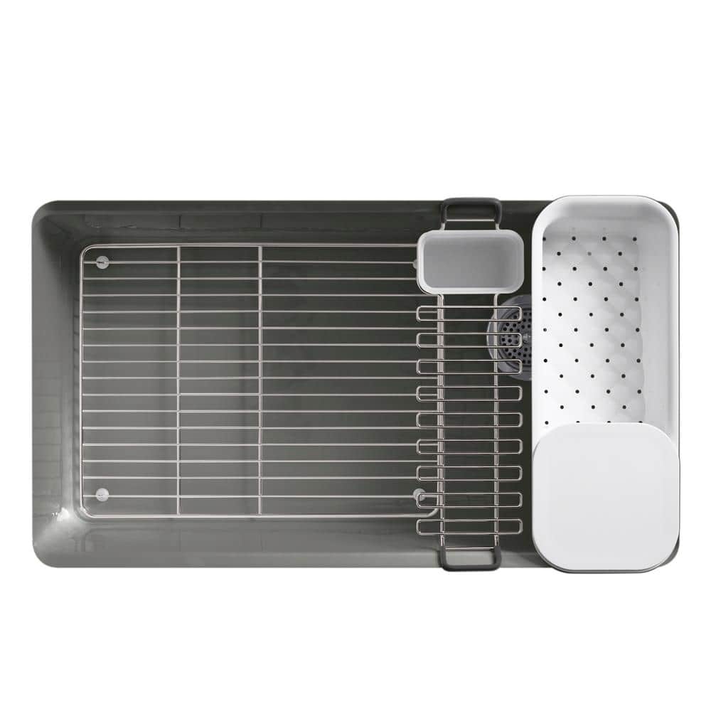 Thunder Grey Cast Iron Drop-In Single Bowl Kitchen Sink
