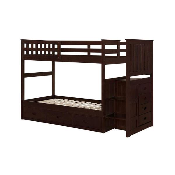 Boraam Twin Over Twin Wood Kids Bunk Bed