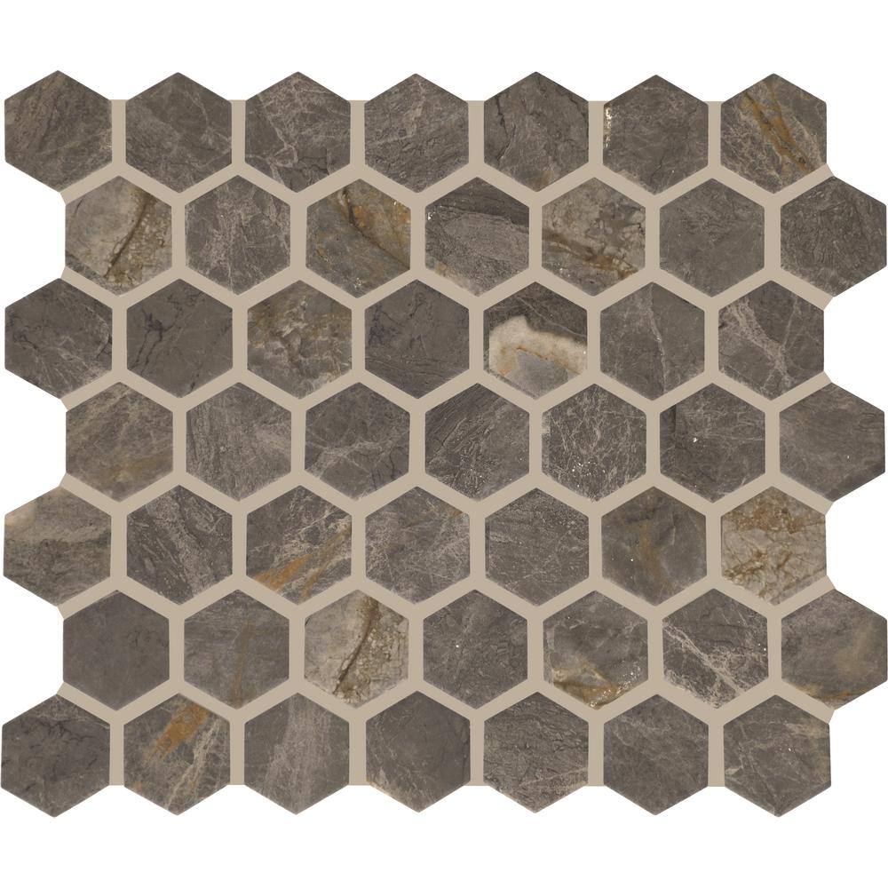 Shoregaze Sapphire 10 in. x 12 in. Matte Ceramic Hexagon Mosaic Tile (9.72 sq. ft. /case)