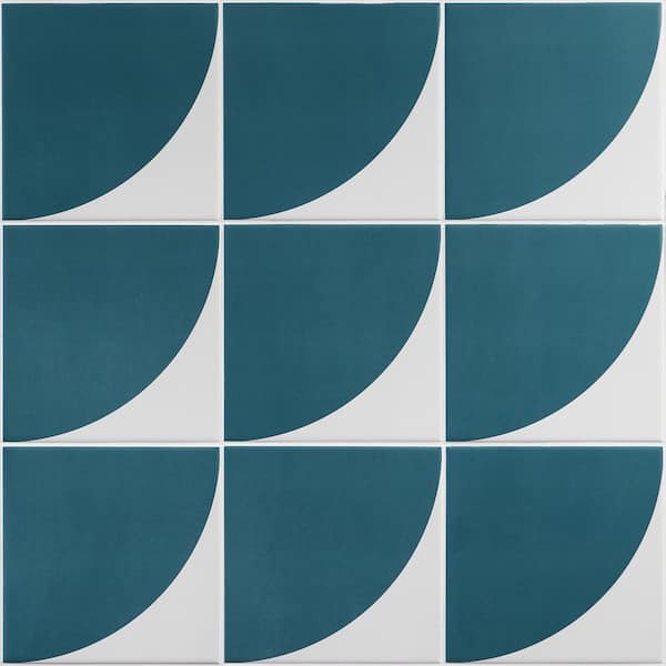 Stacy Garcia Tori Deco Teal 7.87 in. x 7.87 in. Matte Porcelain Floor and Wall Tile (11.19 sq. ft./Case)