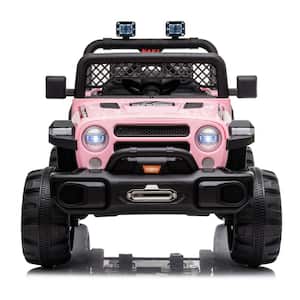 12-Volt Kids Ride On Truck Car with Remote LED Lights Music in Pink