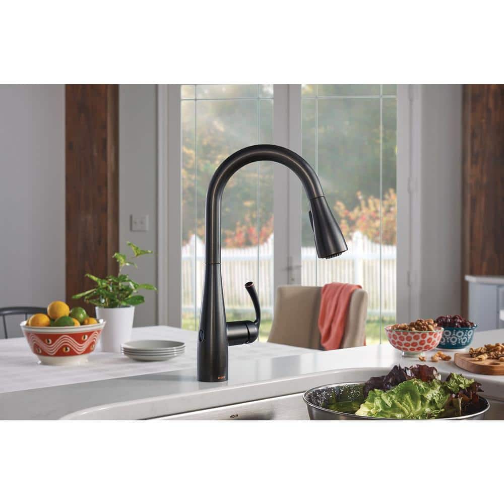 Mediterranean Bronze Touchless Pull-Down Kitchen Faucet with Spray