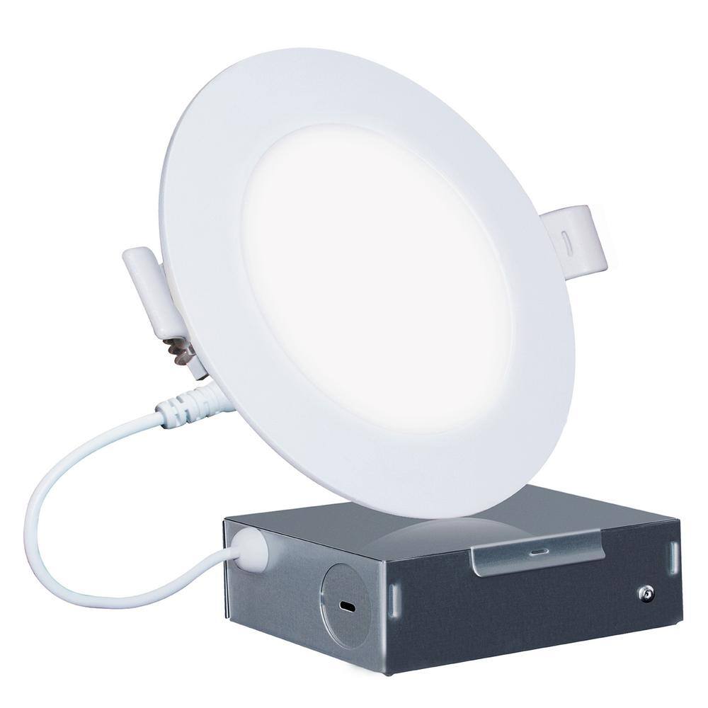 6'' White Aluminum Dimmable LED Canless Recessed Light Kit