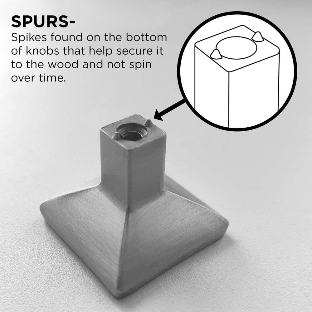 Satin Nickel Square Cabinet Knob 1-1/4 Inch 10-Pack