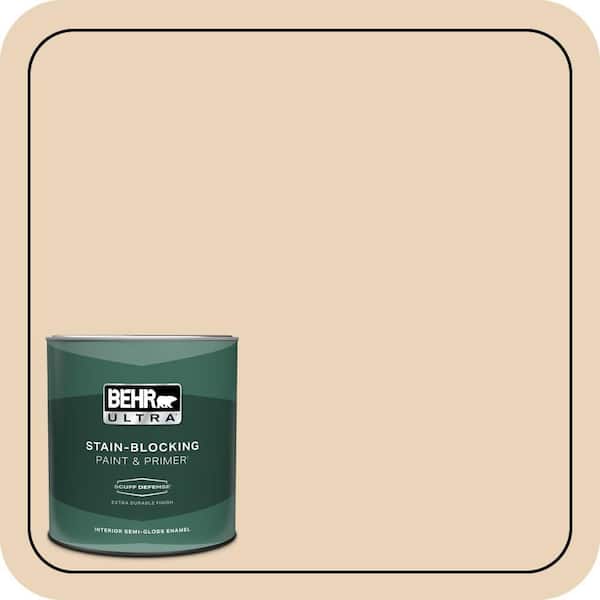 BEHR ULTRA 1 qt. #ECC-52-1 Nevada Sand Extra Durable Semi-Gloss Enamel Interior Paint & Primer