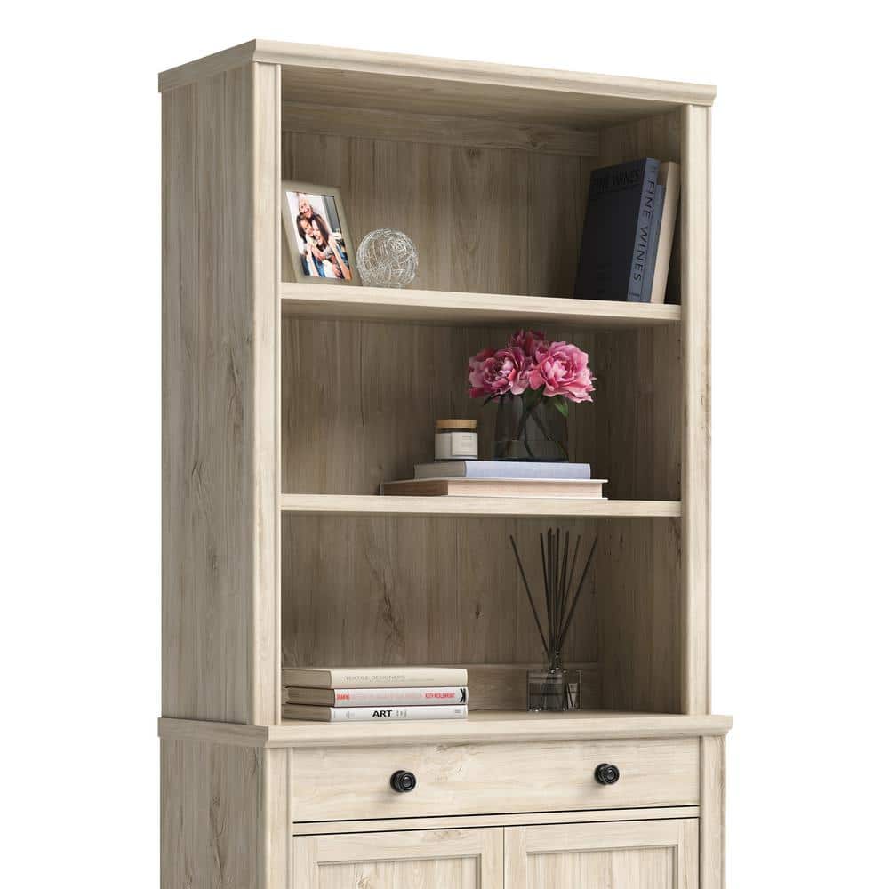 Chalk Oak 2-Shelf Library Hutch for Cabinets