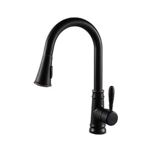 Single Handle Pull-Out Sprayer Kitchen Faucet in Oil Rubbed Bronze
