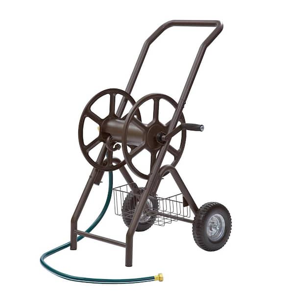 Koreyosh 2-wheel Garden Hose Reel Cart w/ 8 Patterns Hose Nozzle Hold 130FT  Hose