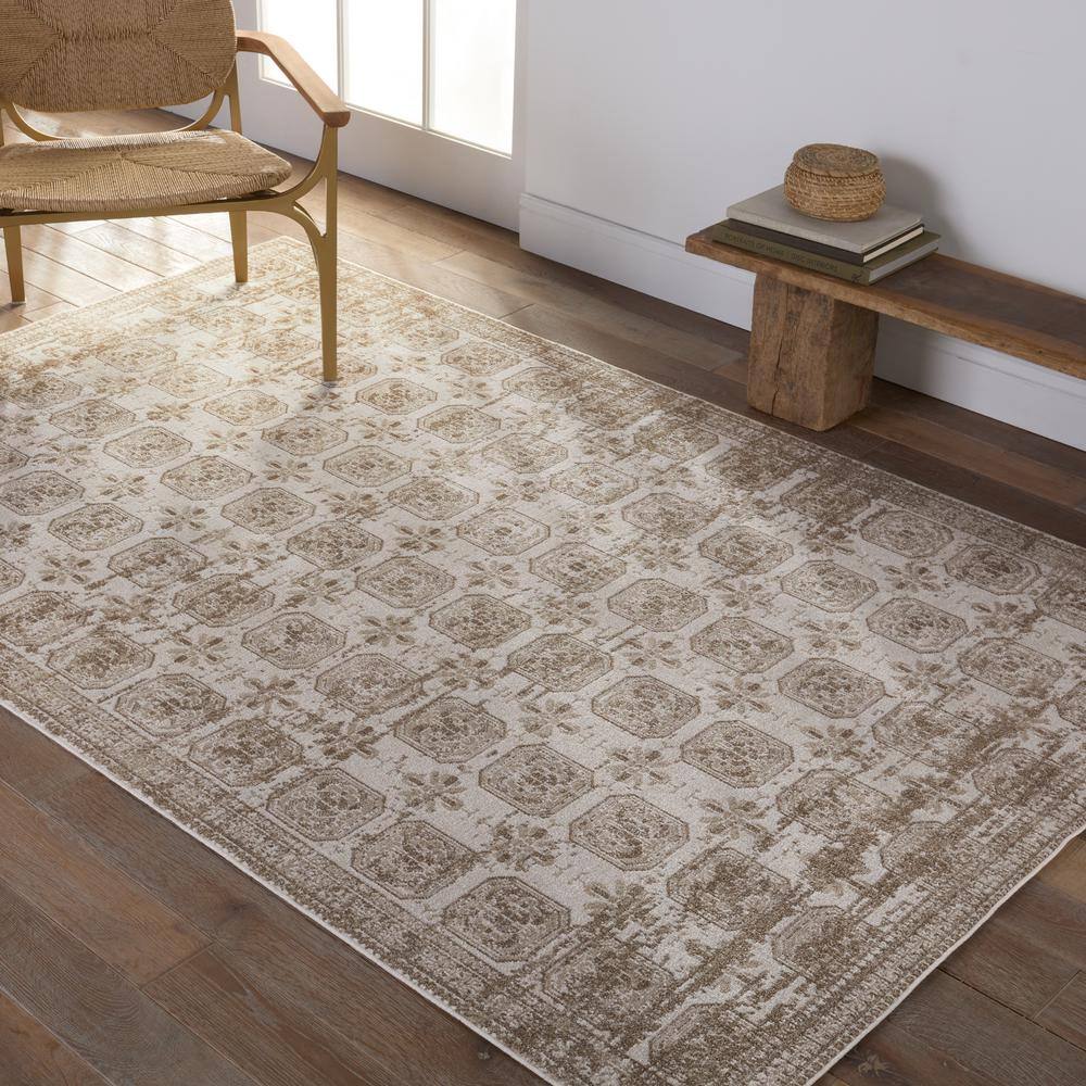 Reversible Easy-Care Trellis Gray Synthetic Rug - 2' x 3'