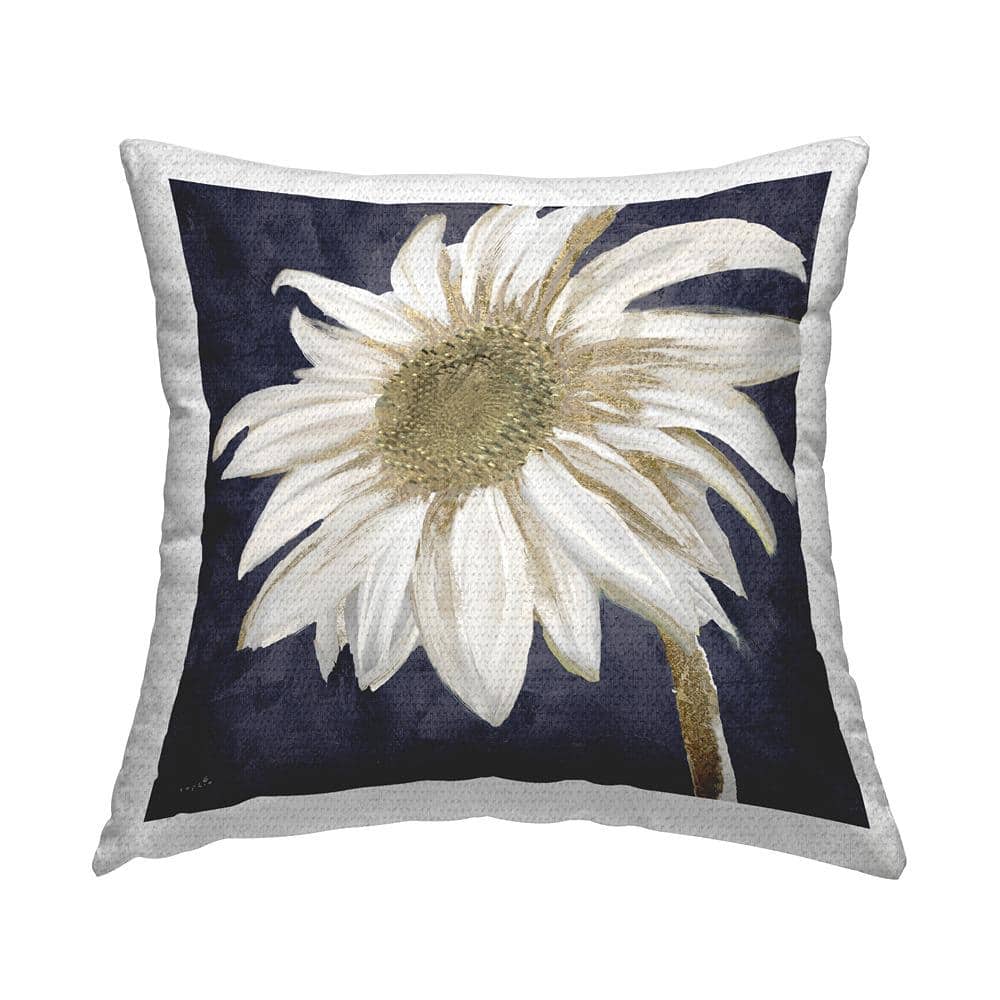 Blooming White Daisy Flower Abstract Glam Detail Grey Square Outdoor Throw Pillow price history on PriceWatchPro