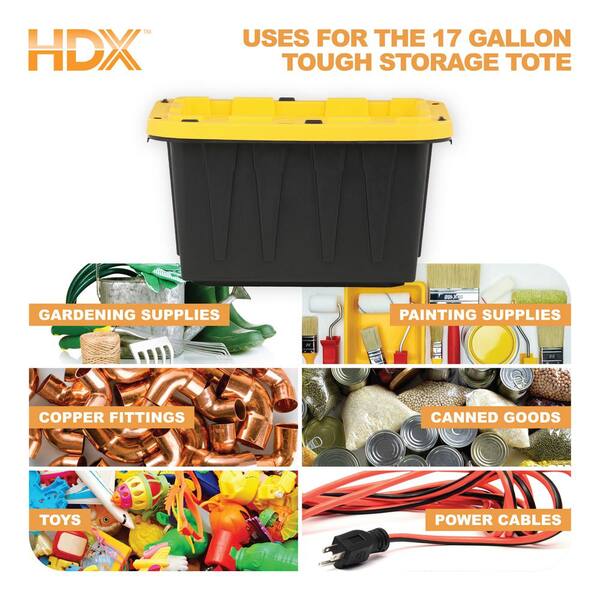 Have a question about HDX 17 Gal. Tough Storage Tote in Black with