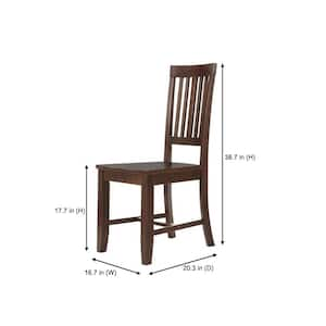 Scottsbury Chocolate Brown Wood Dining Chair with Slat Back (Set of 2) (16.7 in. W x 38.7 in. H)