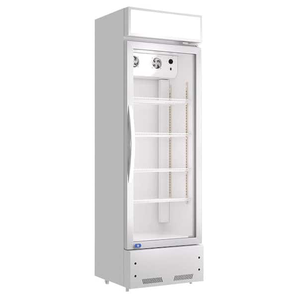 23.6 in. 10.9 cu. ft. Commercial Refrigerator Upright Swing Glass Door in White with LED Lighting, ETL Approved