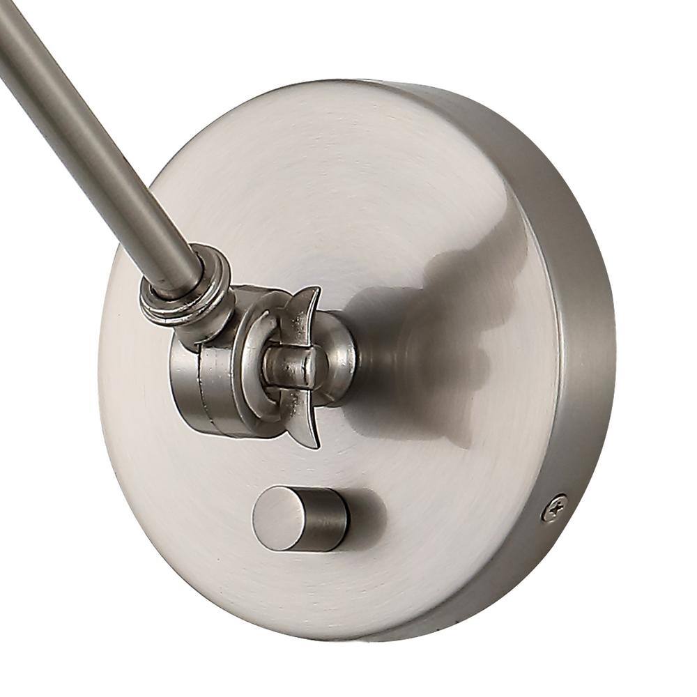 Nickel Adjustable Iron and Glass LED Wall Sconce Set