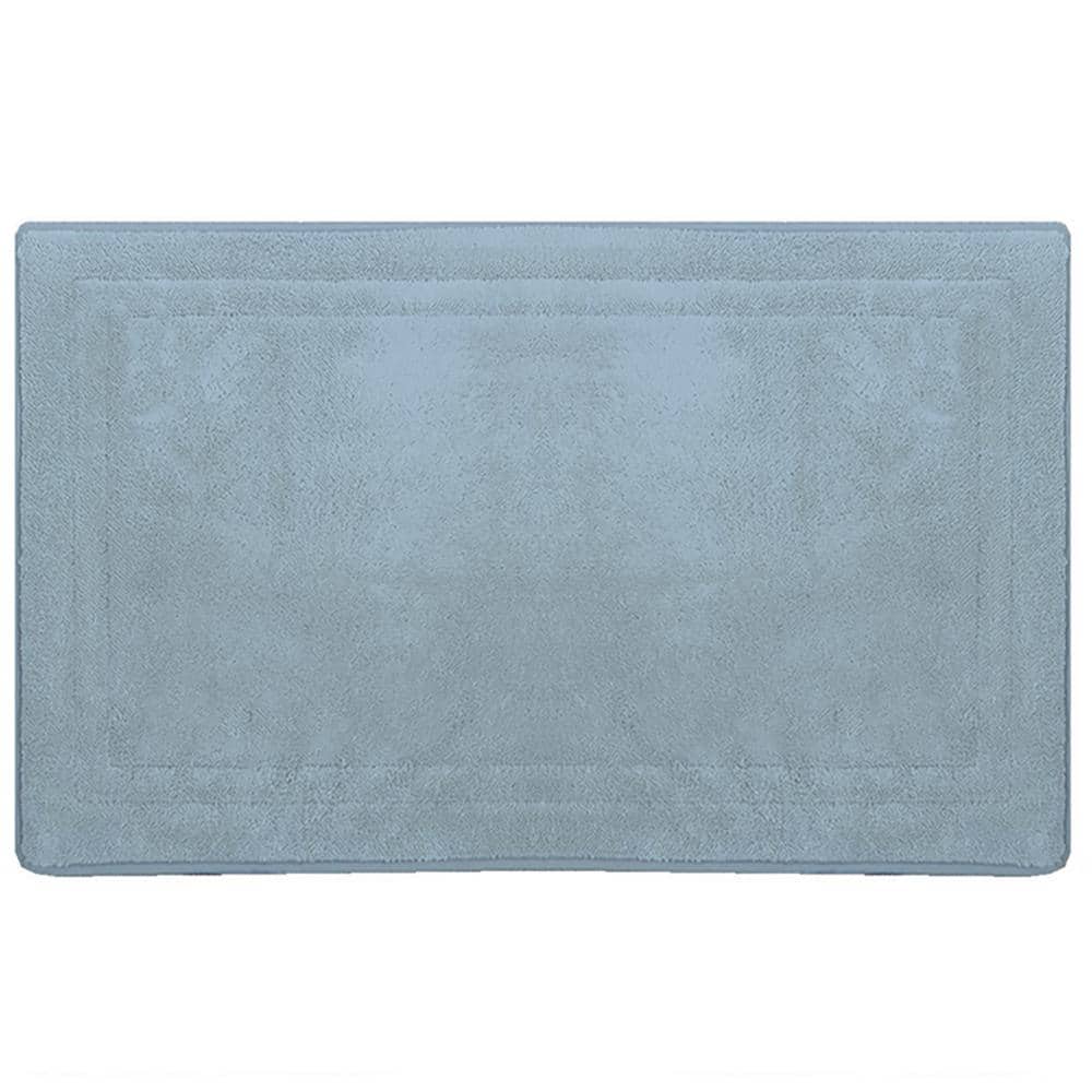 Home Dynamix Pomona Blue 20 in. x 34 in. Machine Washable Bath Mat 2