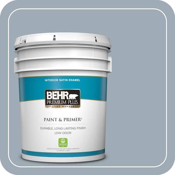 BEHR PREMIUM PLUS 5 gal. #T13-6 Twilight Satin Enamel Low Odor Interior Paint & Primer