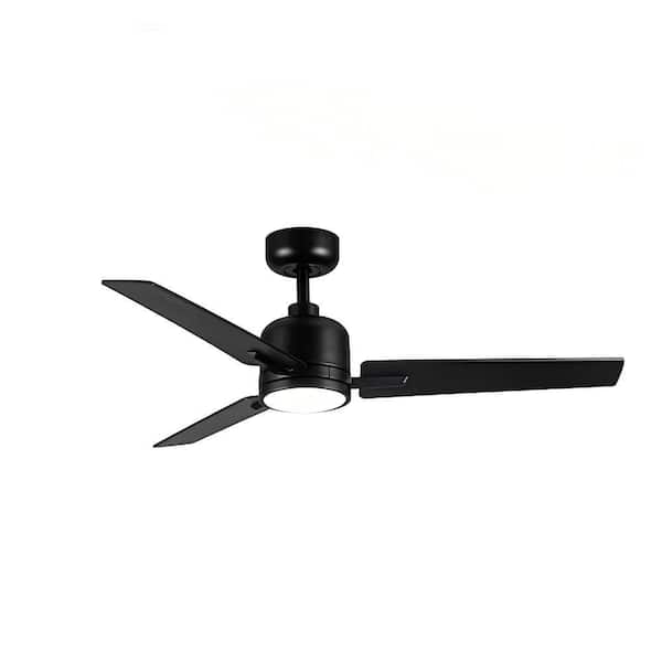 Jushua 48 in. Black Lowe Profile Ceiling Fan with Light