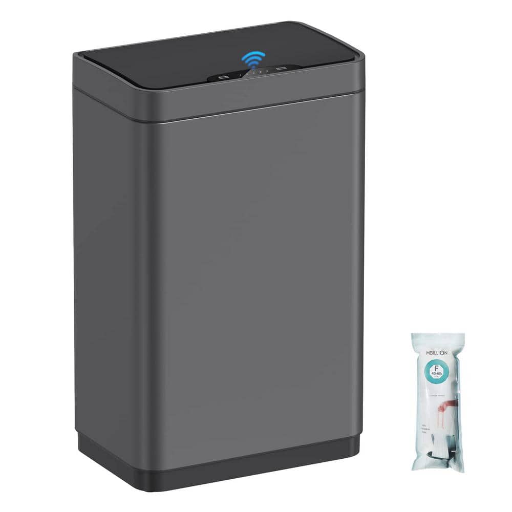Smart 15.3 Gal. Dark Gray Metal Household Trash Can Touchless Lid price history on PriceWatchPro