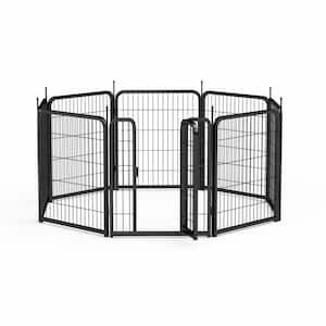 26.3 in. W x 31.5 in. H 8 Panel Dog Fence 31 in. Small Dogs Pet Exercise Pen for Puppy/Rabbit Portable Playpen