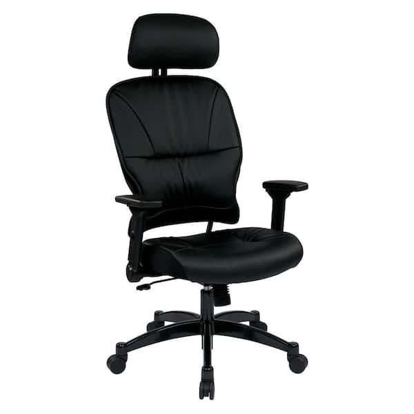 Office Star SPACE Black Leather Headrest