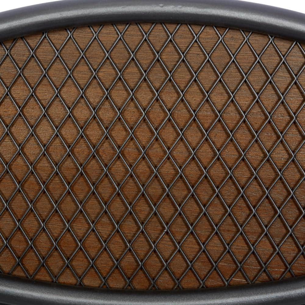 Brown Wood Industrial Round Wall Mirror 32"