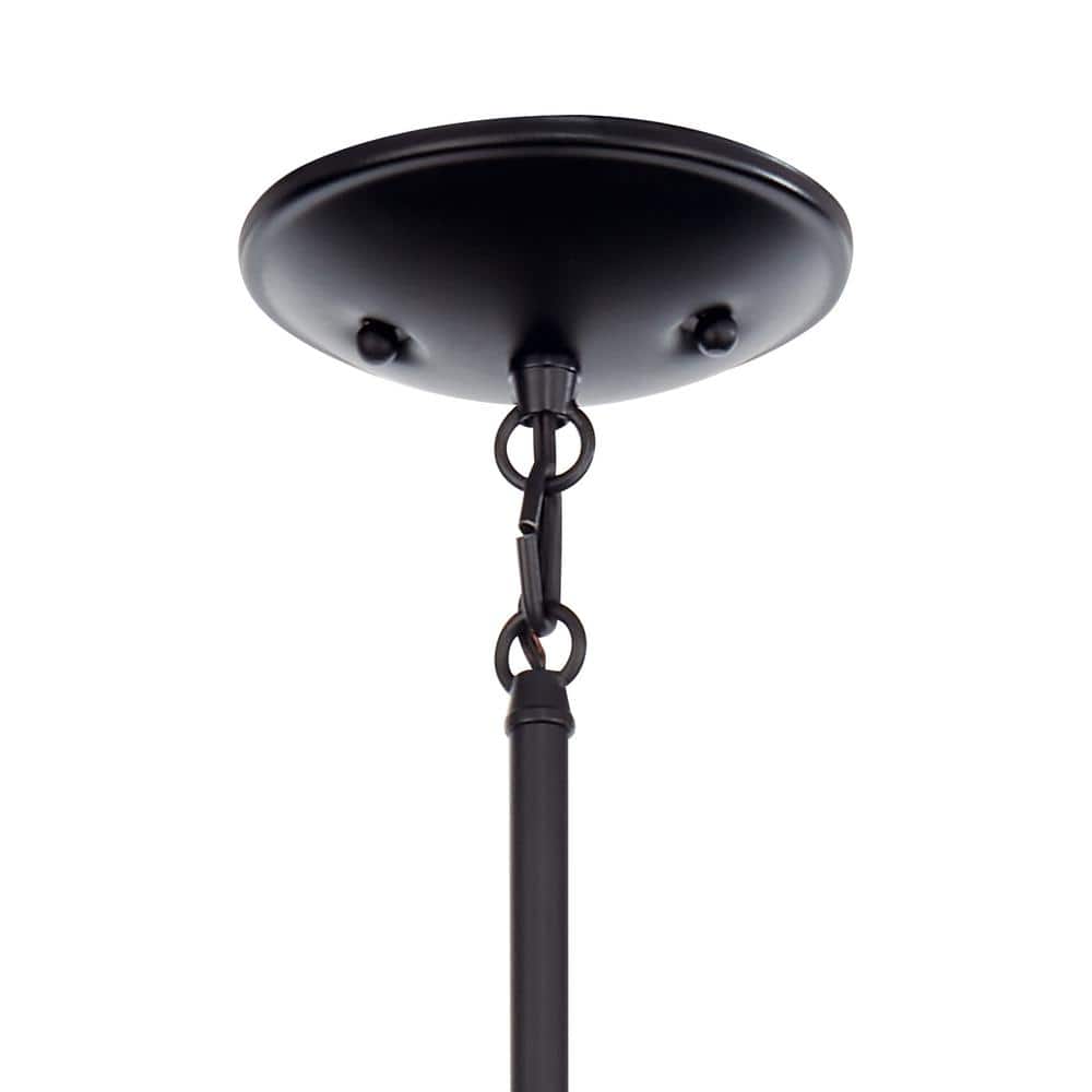 Shailene Sleek Black and Satin Etched Glass 1-Light Mini Pendant