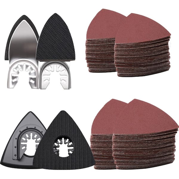 114Pcs Oscillating Tool Sanding Pads Kit Sandpaper Grit 60-240 for Wood Metal Plaster Leather Multi Tools