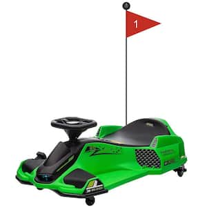 Drift Kart 24V Electric Go Kart for Kids 8+, 7Ah Battery 180W Brushless Motor, with High/Low Speed Switch, Green