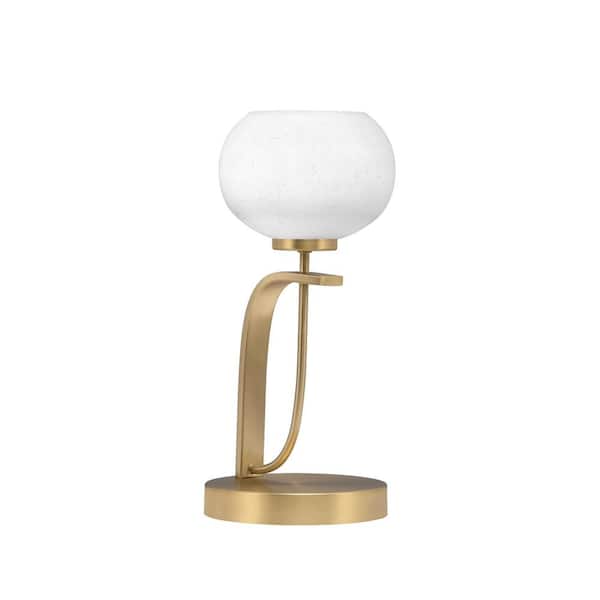 Unbranded Olympia 15.25 in. New Age Brass Piano Desk Lamp with White Muslin Glass Shade