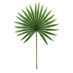 20 in. Artificial Fan Palm Leaf Stem Tropical Plant Greenery Foliage Spray Branch (Set of 3)