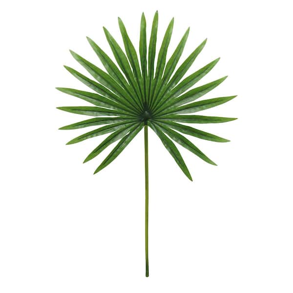 20 in. Artificial Fan Palm Leaf Stem Tropical Plant Greenery Foliage Spray Branch (Set of 3)
