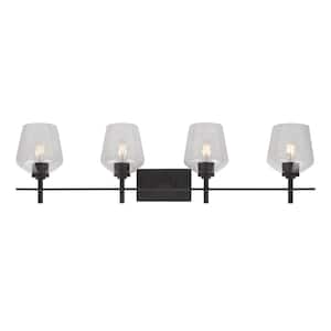 Chalice 4-Light Black Bath Vanity Light with Clear Glass