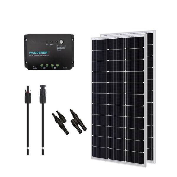 Photo 1 of 200-Watt 12-Volt Monocrystalline Solar Bundle Off-Grid Kit with 30 Amp PWM Charge Controller