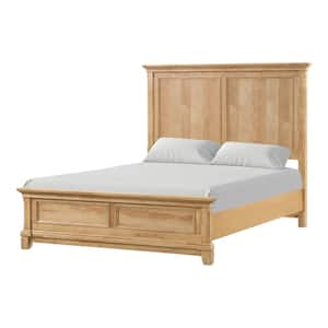 Zeller Brown Wood Frame King Panel Bed with Plank Headboard