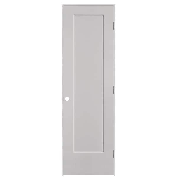 Masonite 24 in. x 80 in. 1-Panel Lincoln Park Left-Hand Hollow Core Silver Bullet Molded Composite Single Prehung Interior Door