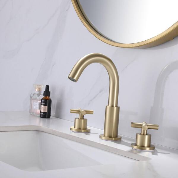 FLG 8 in. Widespread Double Handle Bathroom Faucet with Pop-up