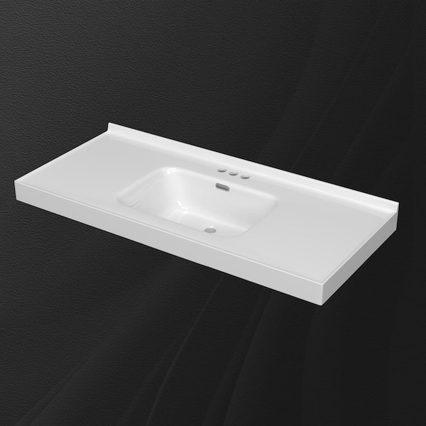 v⭐︎v Zeafive 49 in. W x 22 in. D Solid Surface Rectangular White