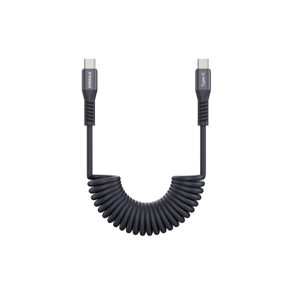 6ft Coiled USB-C to USB-C Cable, Fast Charging & High-Speed Data Transfer-Black price history on PriceWatchPro
