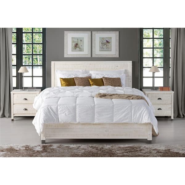 Camaflexi Baja Shabby White Full Size, Full Bed Headboard White