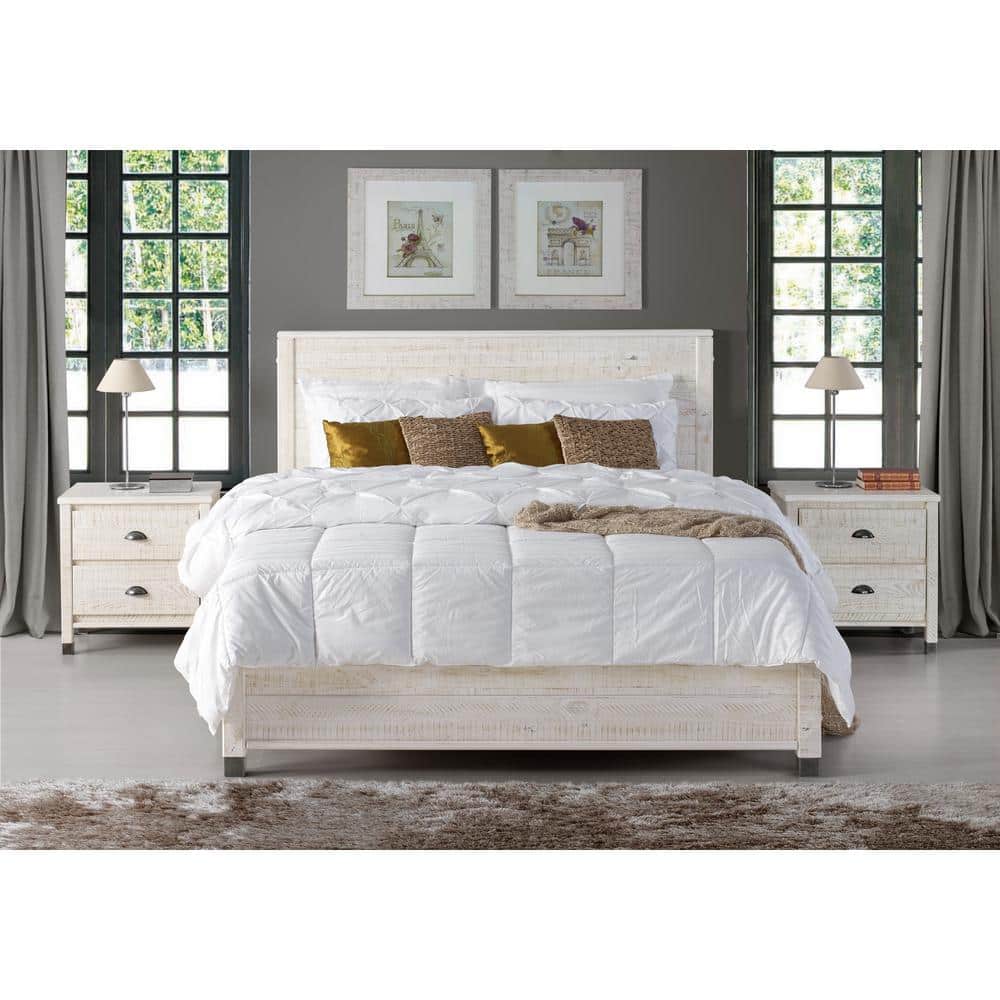 Baja Pine Wood King Platform Bed with Solid Wood Frame