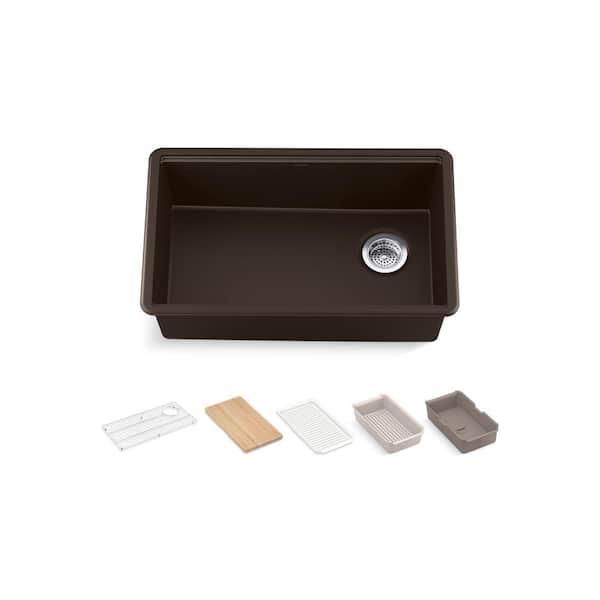 KOHLER Billings 29 in. Undermount Single-Bowl Workstation Kitchen Sink