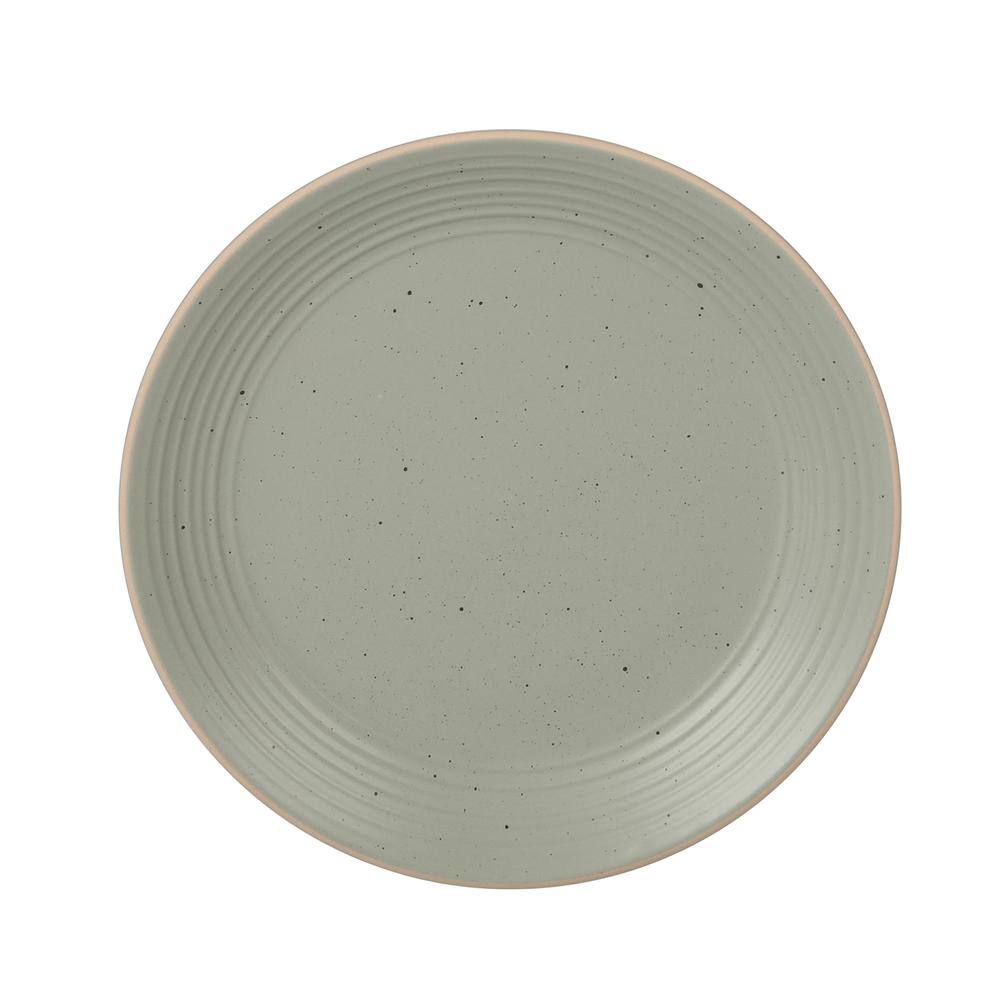 Sage Green Ceramic 16-Piece Embossed Dinnerware Set
