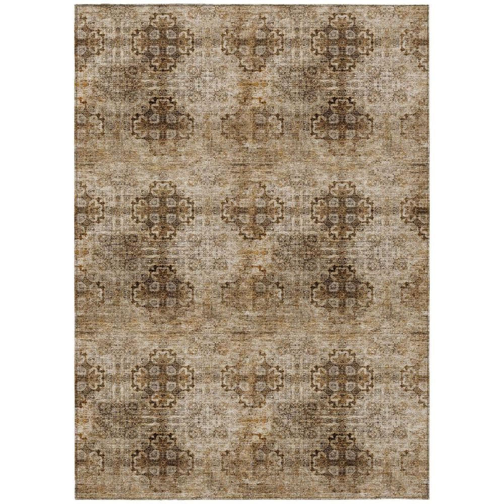 Taupe 3 ft. x 5 ft. Woven Floral Medallion Rectangle Indoor/Outdoor Area Rug price history on PriceWatchPro