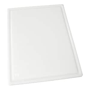 12 in. x 18 in. x-1/2 in., White Grooved Cutting Board, Grooved