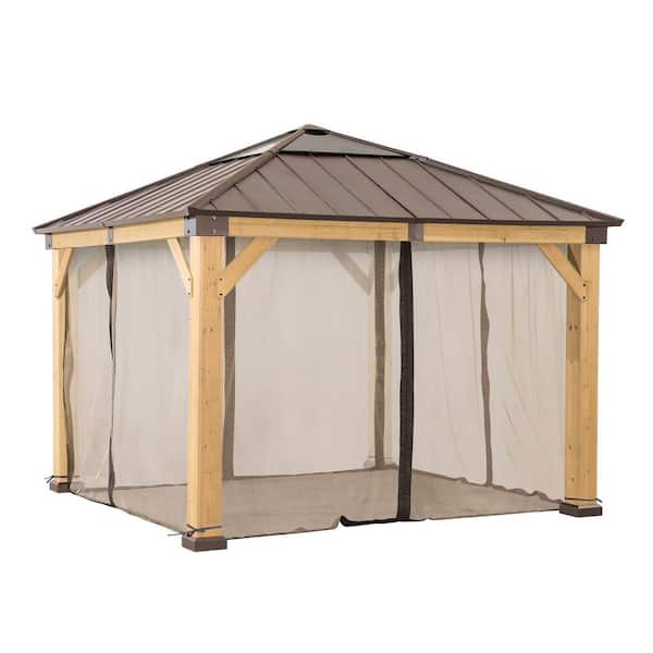たかひろ2 Huluwat 13 x 10 ft. Polyester Patio Double Roof Gazebo